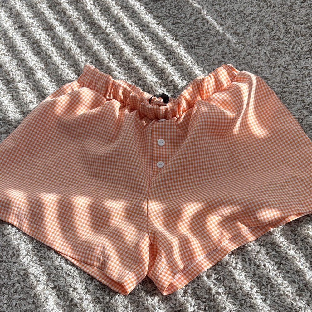 Gingham Orange Women's Shorts